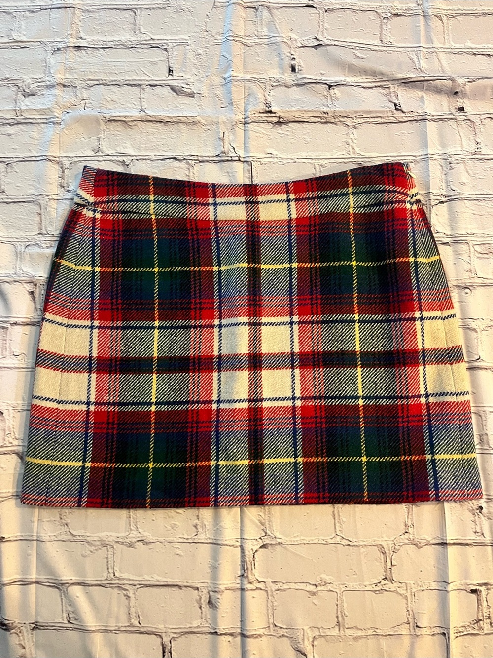 J. Crew Plaid Wool Mini Skirt